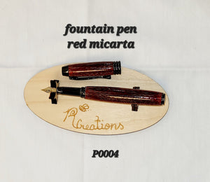 P0004 Red Micarta Fountain Pen