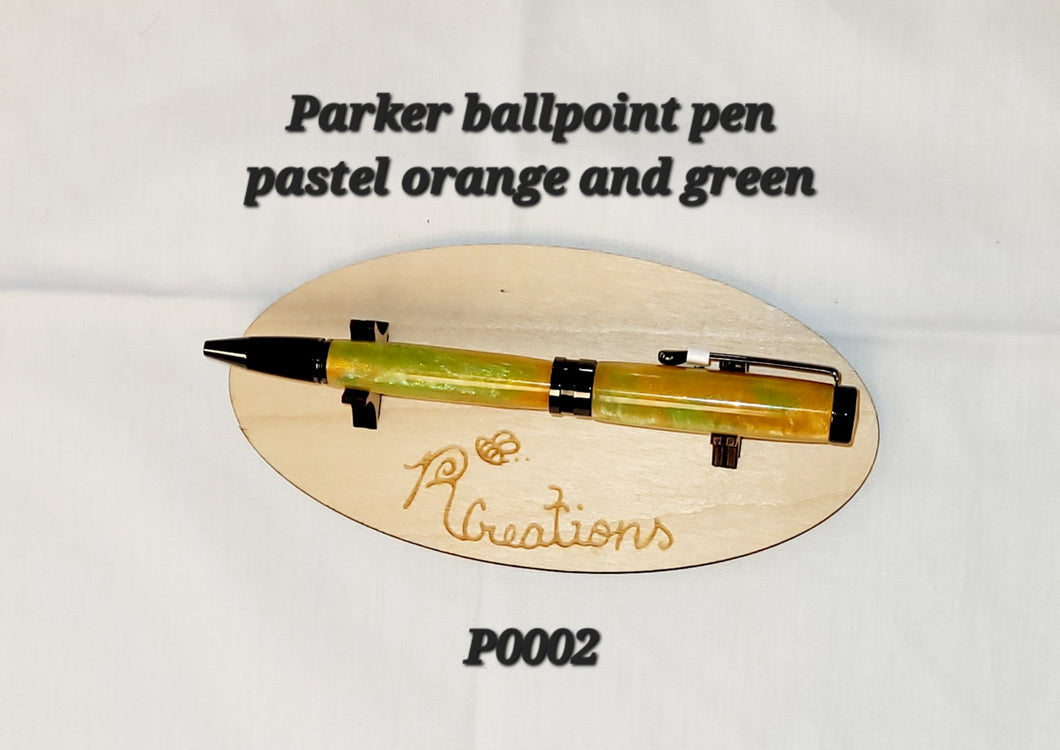 P0002  Orange and Green Parker Ball Point