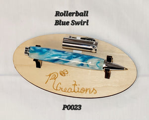 P0023 Blue Swirl Rollerball Pen