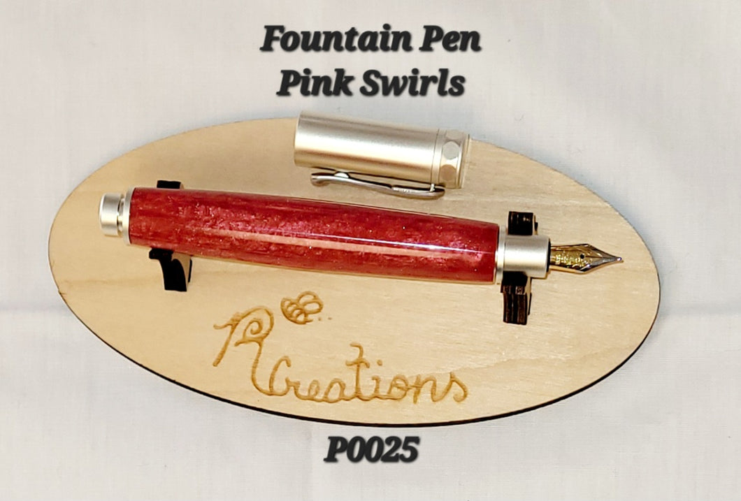 P0025 Pink Swirl acrylic Fountain Pen