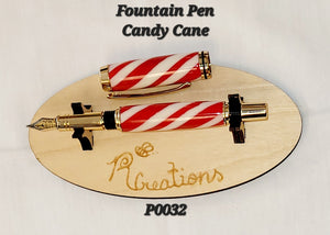 P0032 Candy Cane Fountain Pen