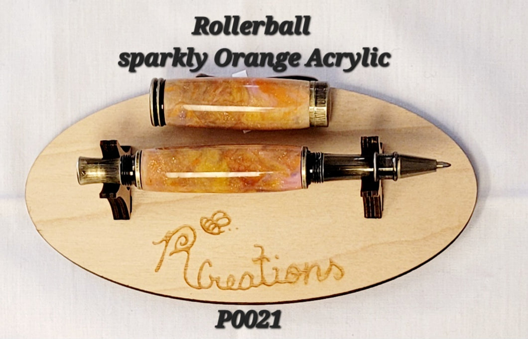 P0031 Pastel sparkled acrylic Rollerball Pen