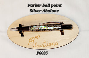 P0035 Silver Abalone Parker Ball Point