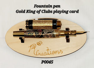 P0045 Gold King of Clubs Fountain Pen