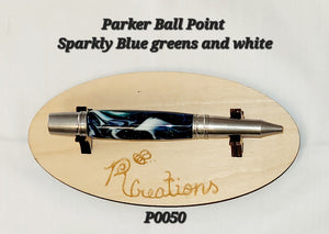 P0050  Blue Sparkly Parker Ball Point