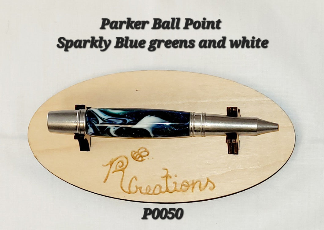 P0050  Blue Sparkly Parker Ball Point